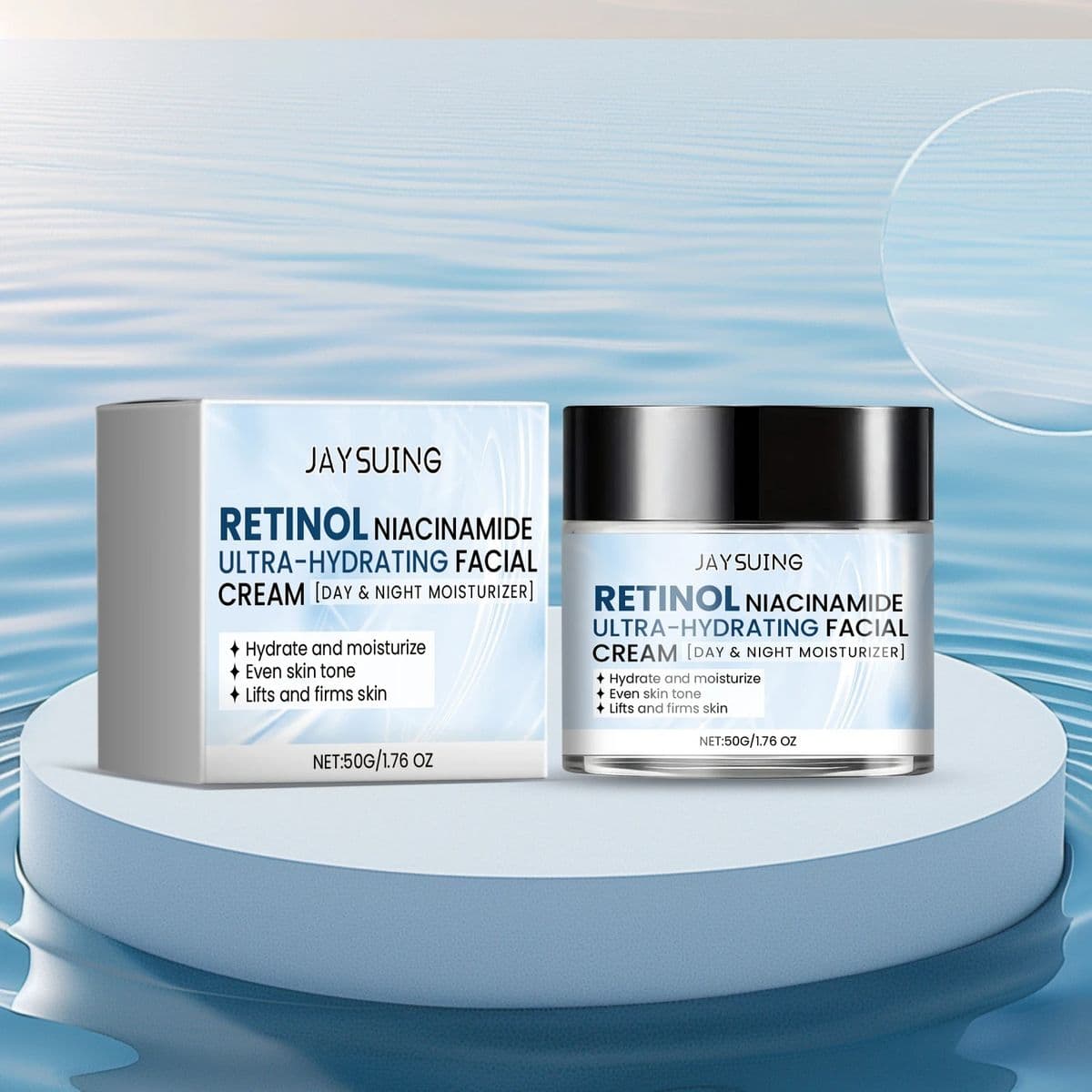 Hydrating Face Moisturizer with Niacinamide Hyaluronic Acid Retinol Repair Skin Barrier Day Night Long-Lasting Hydration Cream - image 1